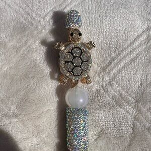 Rhinestone bling fancy luxury handmade turtle pen